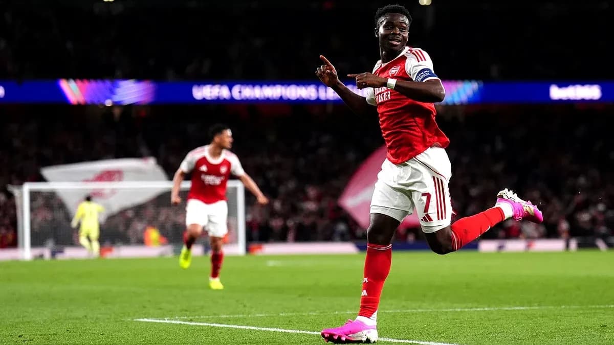 Jugador celebra un gol en la Champions League
