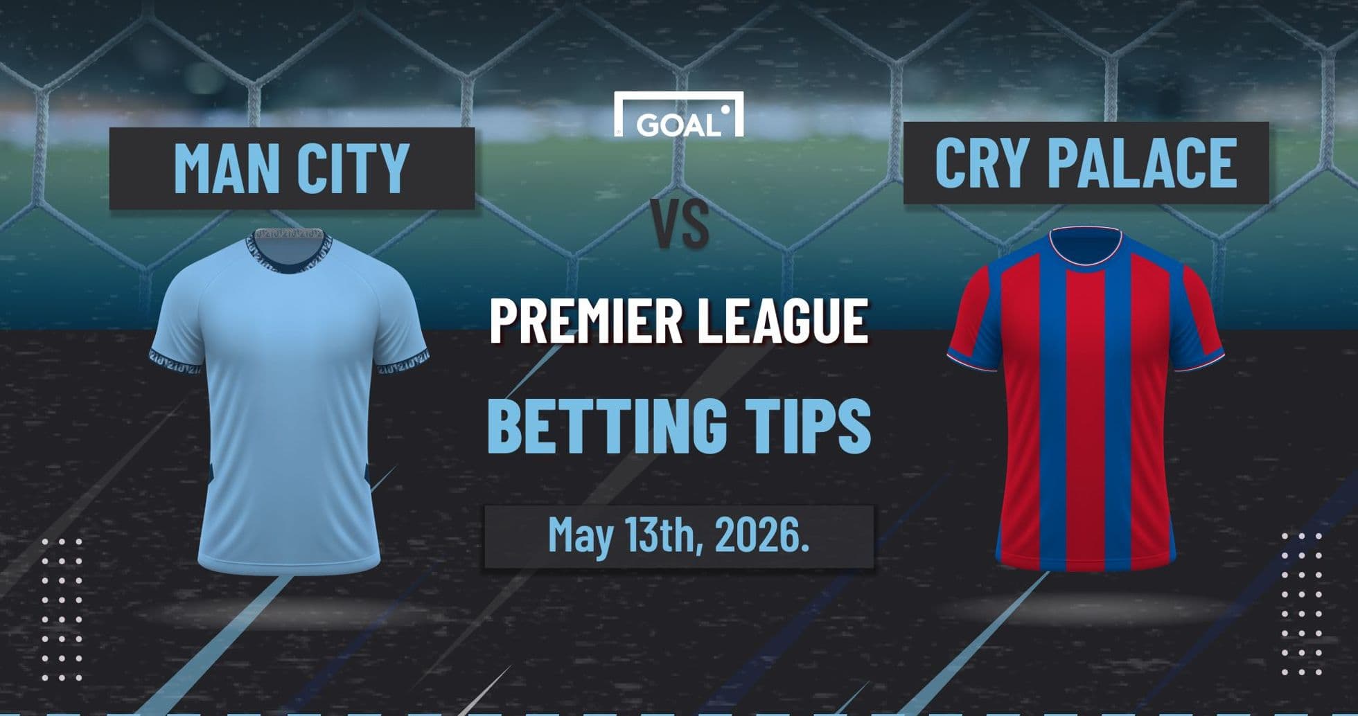 Camisas de Man City y Crystal Palace para partido