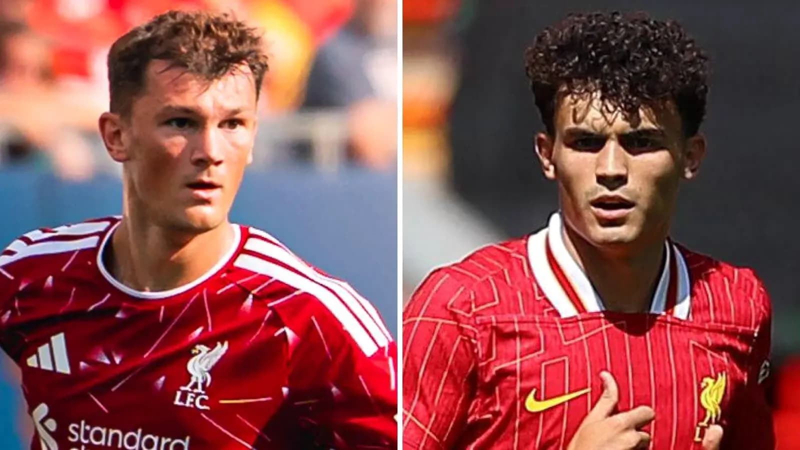 Jugadores de Liverpool en camisetas rojas durante el partido
