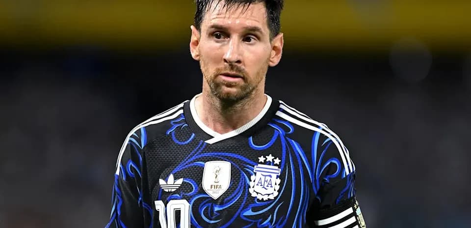 Lionel Messi en camiseta de Argentina durante el partido