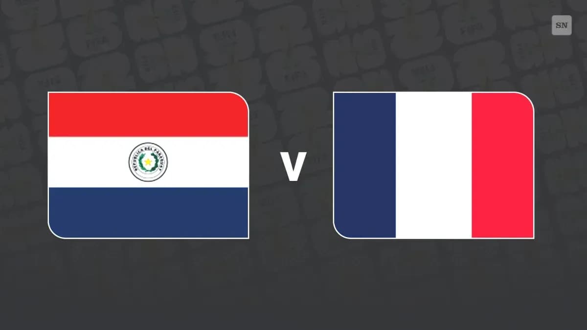 Banderas de Paraguay y Francia en el partido
