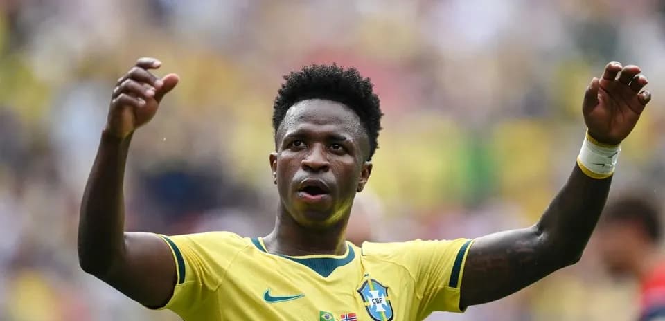 Jugador de Brasil celebrando durante un partido