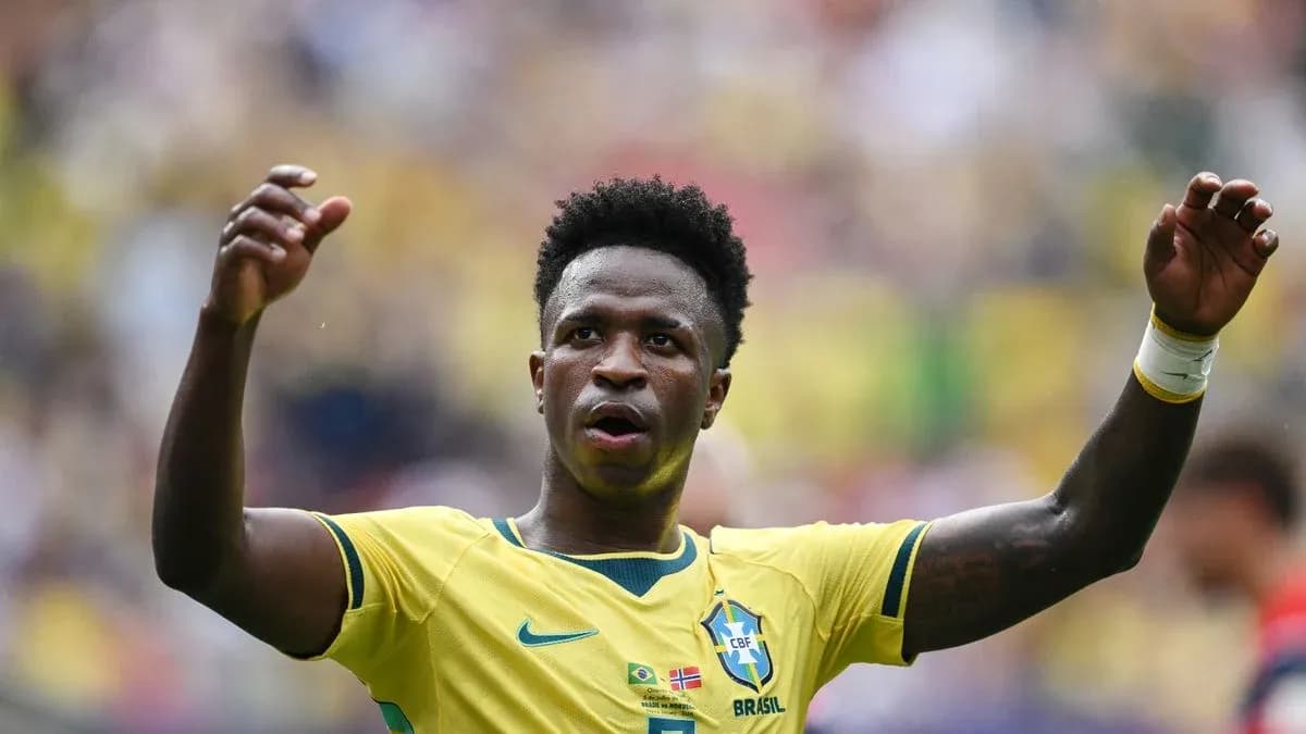 Jugador de Brasil celebrando durante un partido