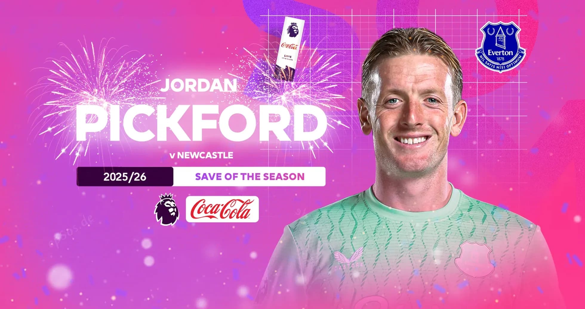 Jordan Pickford en el anuncio de Save of the Season