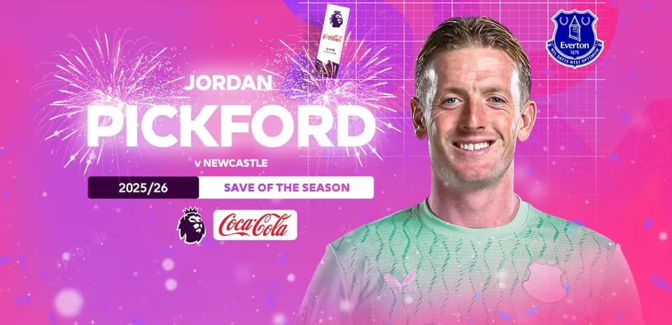 Jordan Pickford en el anuncio de Save of the Season