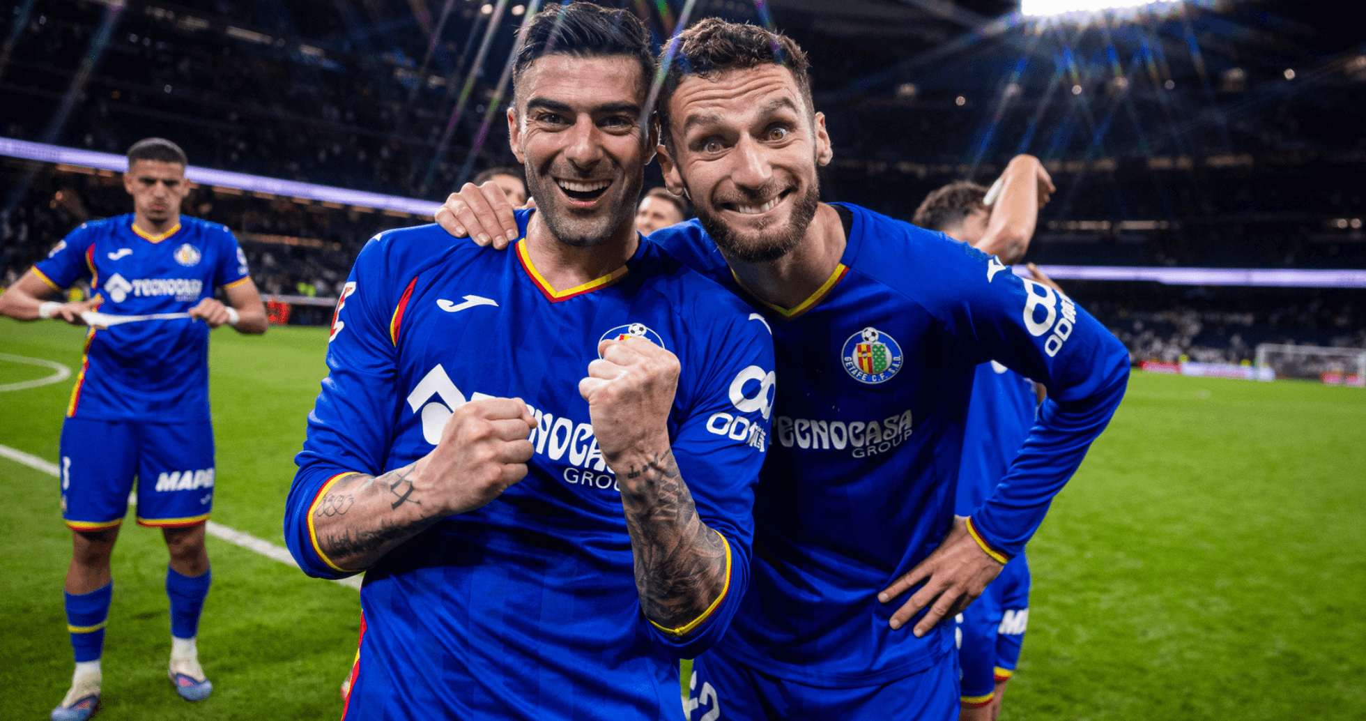 Jugadores de Getafe celebrando una victoria
