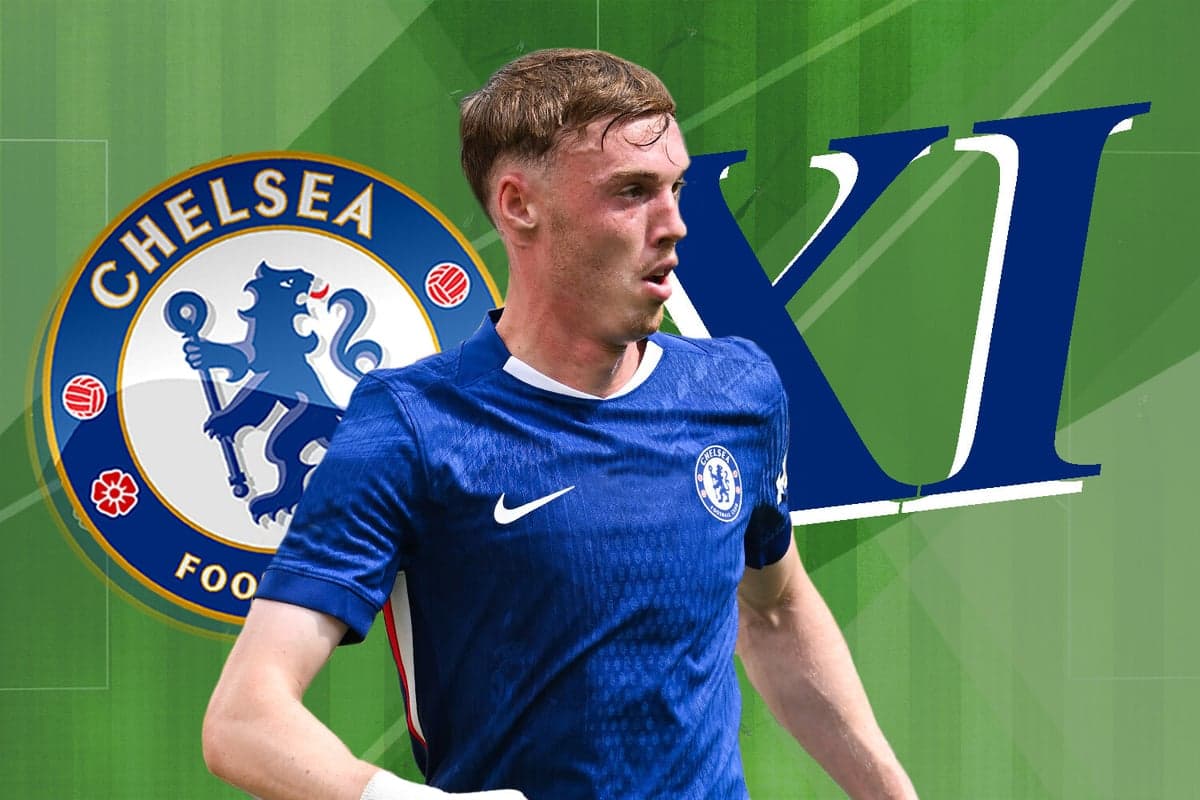 Jugador de Chelsea en acción con fondo del equipo