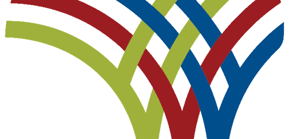 Logo con líneas de colores entrelazadas