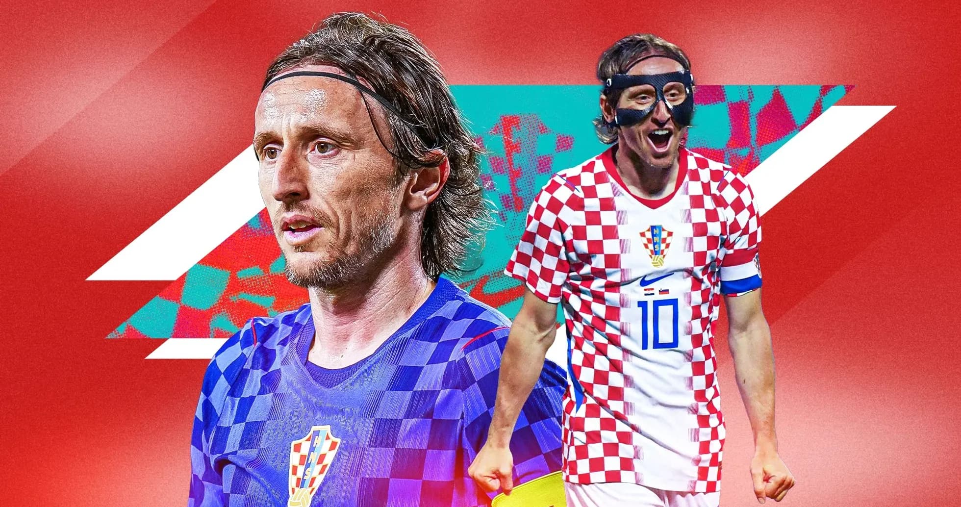 Luka Modrić en uniforme croata durante un partido