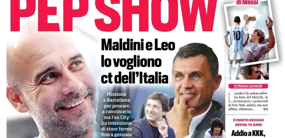 Titular de periódico sobre Pep Guardiola y fútbol