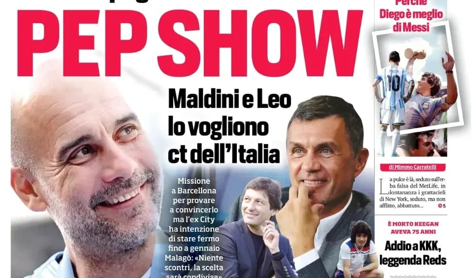 Titular de periódico sobre Pep Guardiola y fútbol
