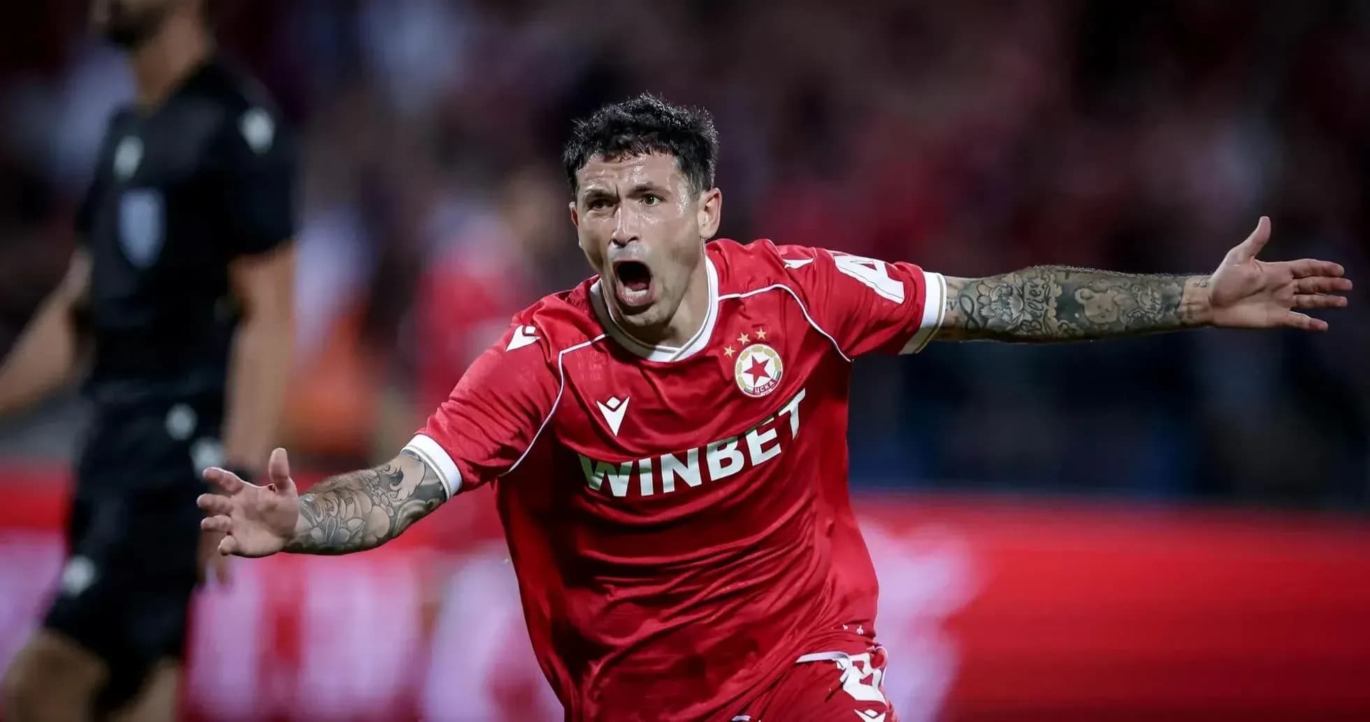 Jugador de CSKA Sofia celebrando un gol