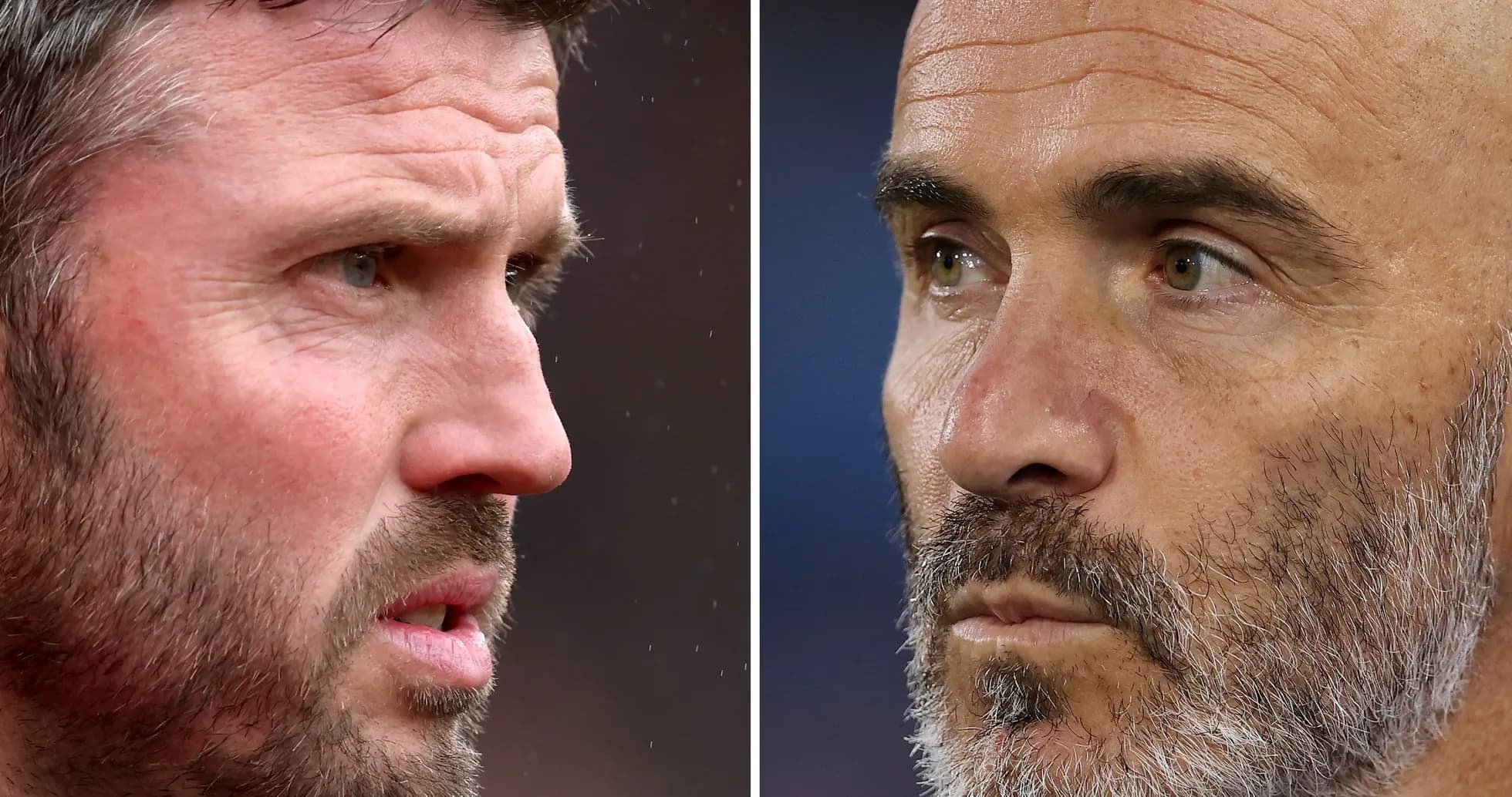 Dos entrenadores mirándose en el campo de fútbol