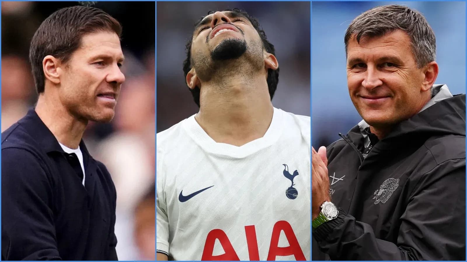 Tres personas en un partido de fútbol