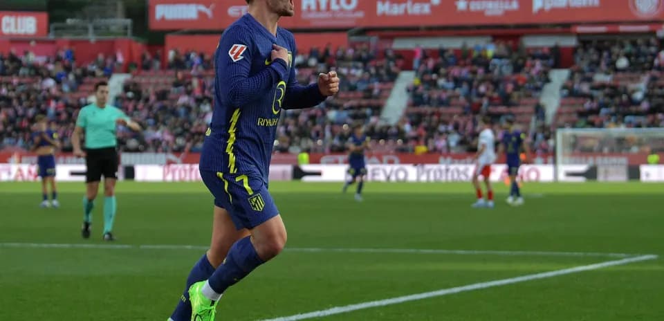 Jugador de Atlético Madrid celebrando un gol