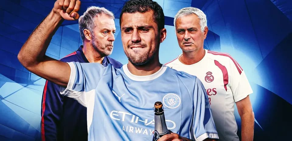 Jugador con botella de champán y entrenadores detrás