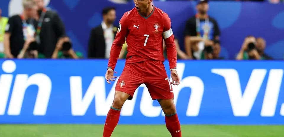 Cristiano Ronaldo celebrating during a match for Portugal