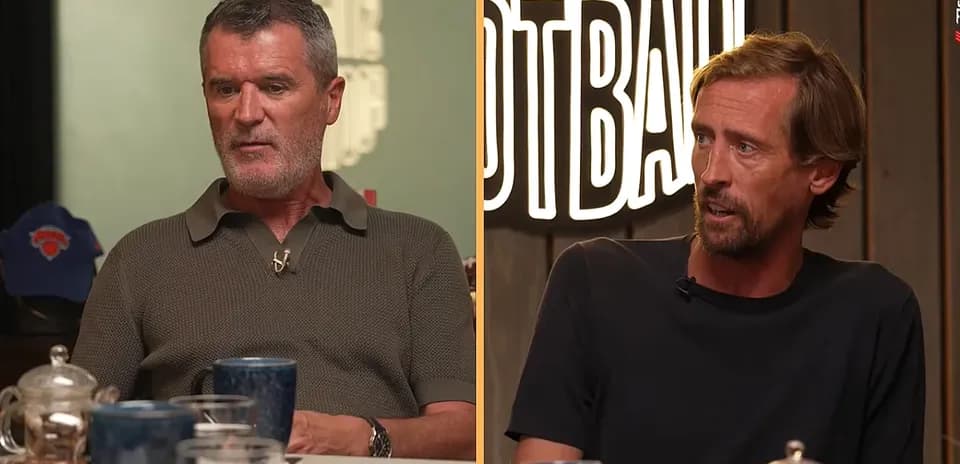 Roy Keane y Peter Crouch en conversación