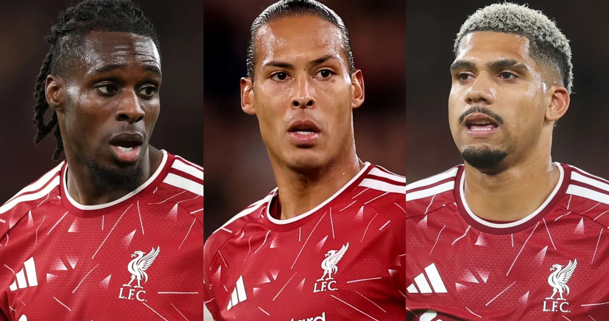 Tres jugadores de Liverpool en camiseta roja