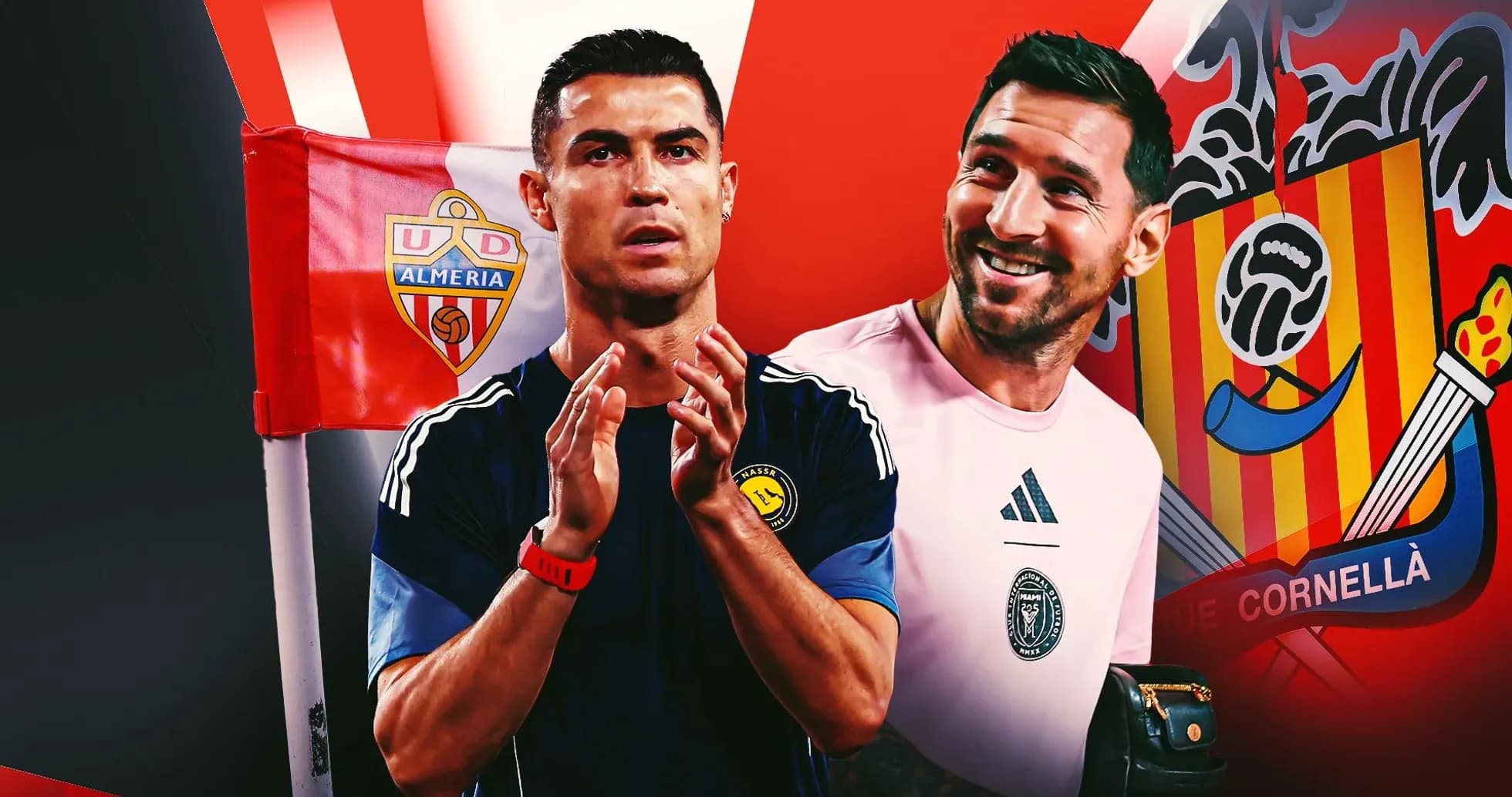 Cristiano Ronaldo y portero sonriendo en fondo de equipo