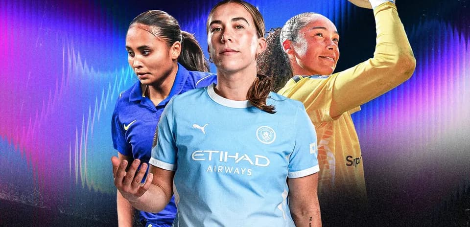 Jugadora de fútbol con uniforme de Manchester City