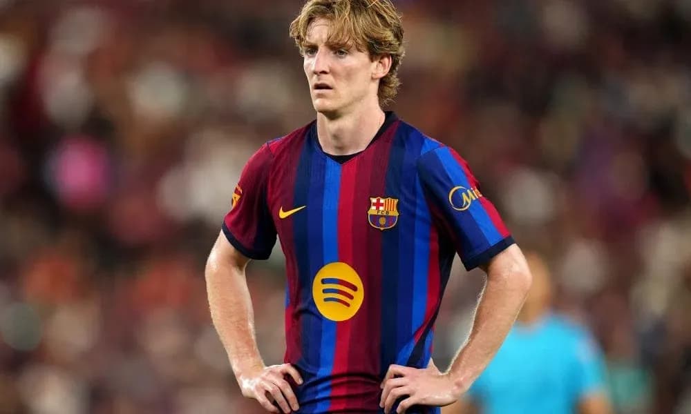 Jugador de Barcelona en el campo durante un partido