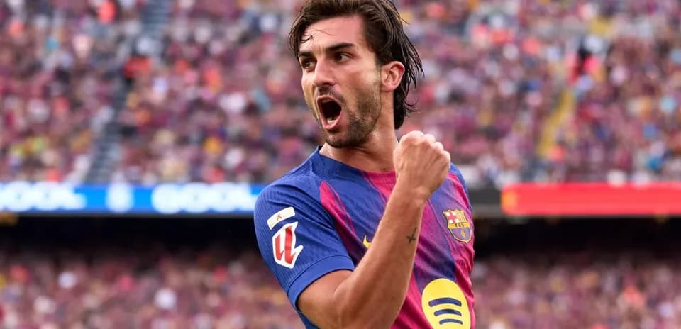 Jugador de Barcelona celebrando un gol en el estadio