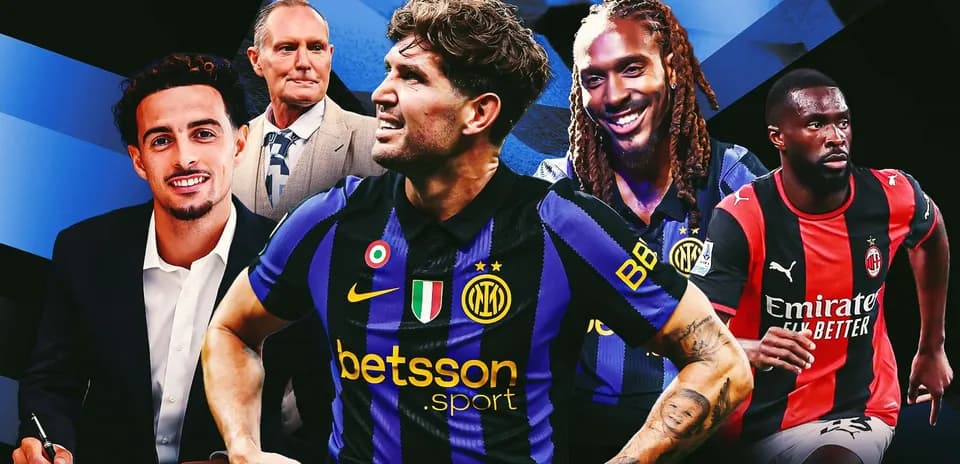 Jugadores de Inter y AC Milan en collage gráfico