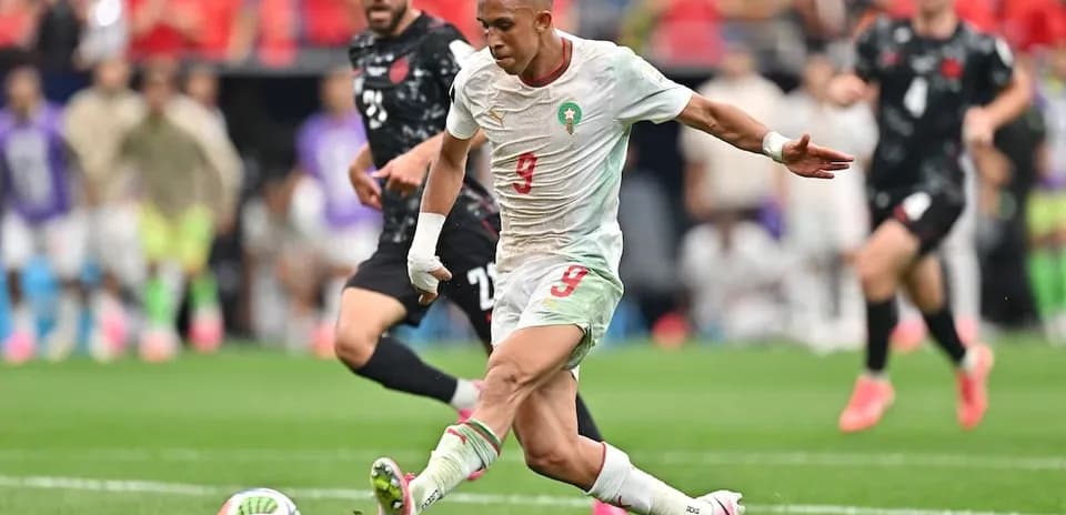 Jugador de Marruecos en acción durante el partido