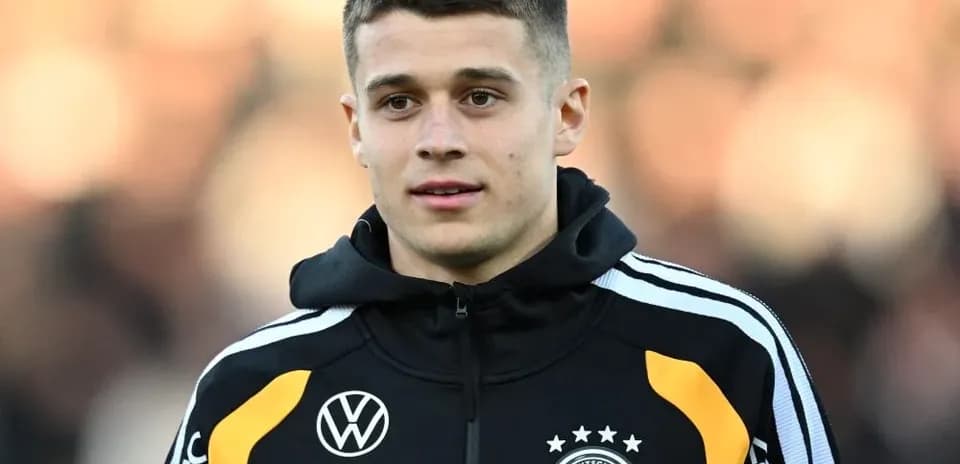 Jugador de Alemania en calentamiento antes del partido