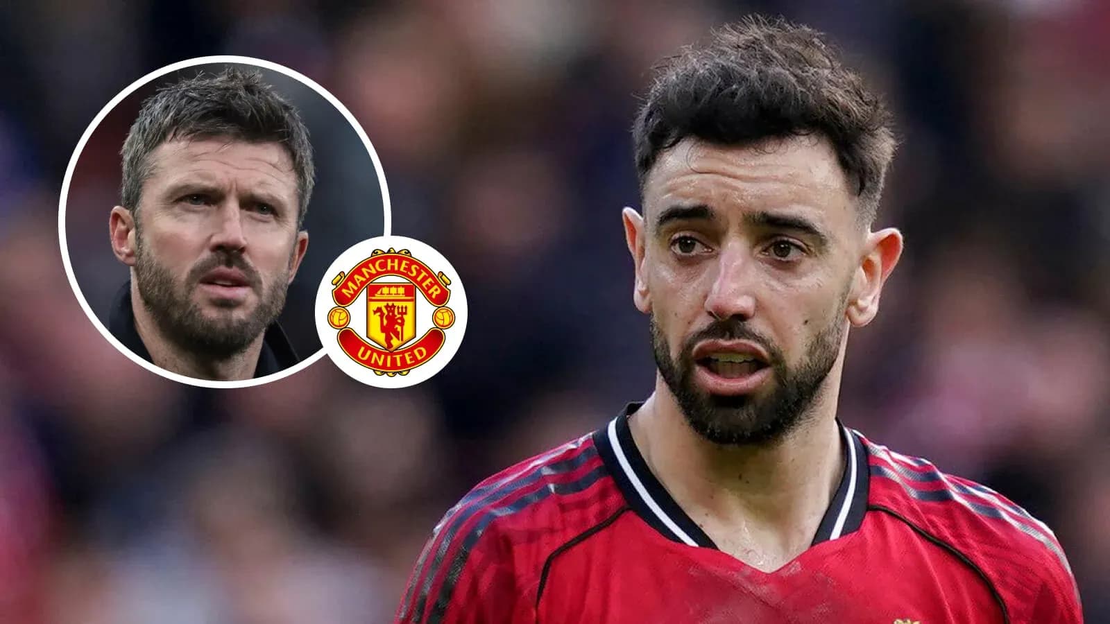 Bruno Fernandes hablando durante un partido de Manchester United