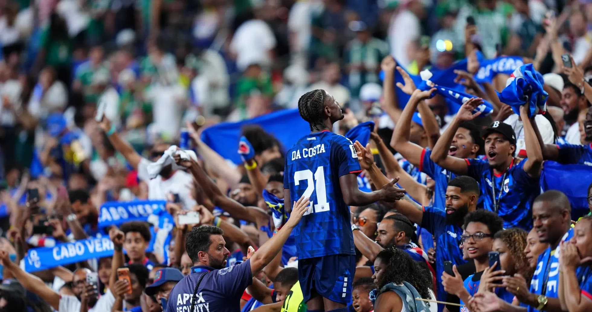 Celebración de los aficionados de Cabo Verde