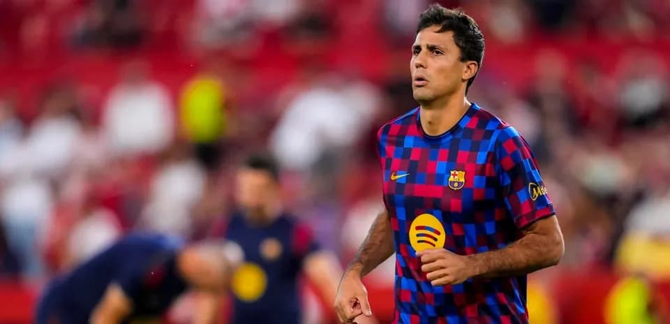 Jugador del FC Barcelona en calentamiento antes del partido