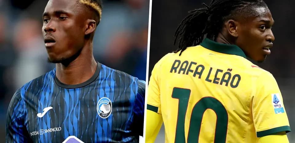Jugadores de Atalanta y AC Milan en el partido