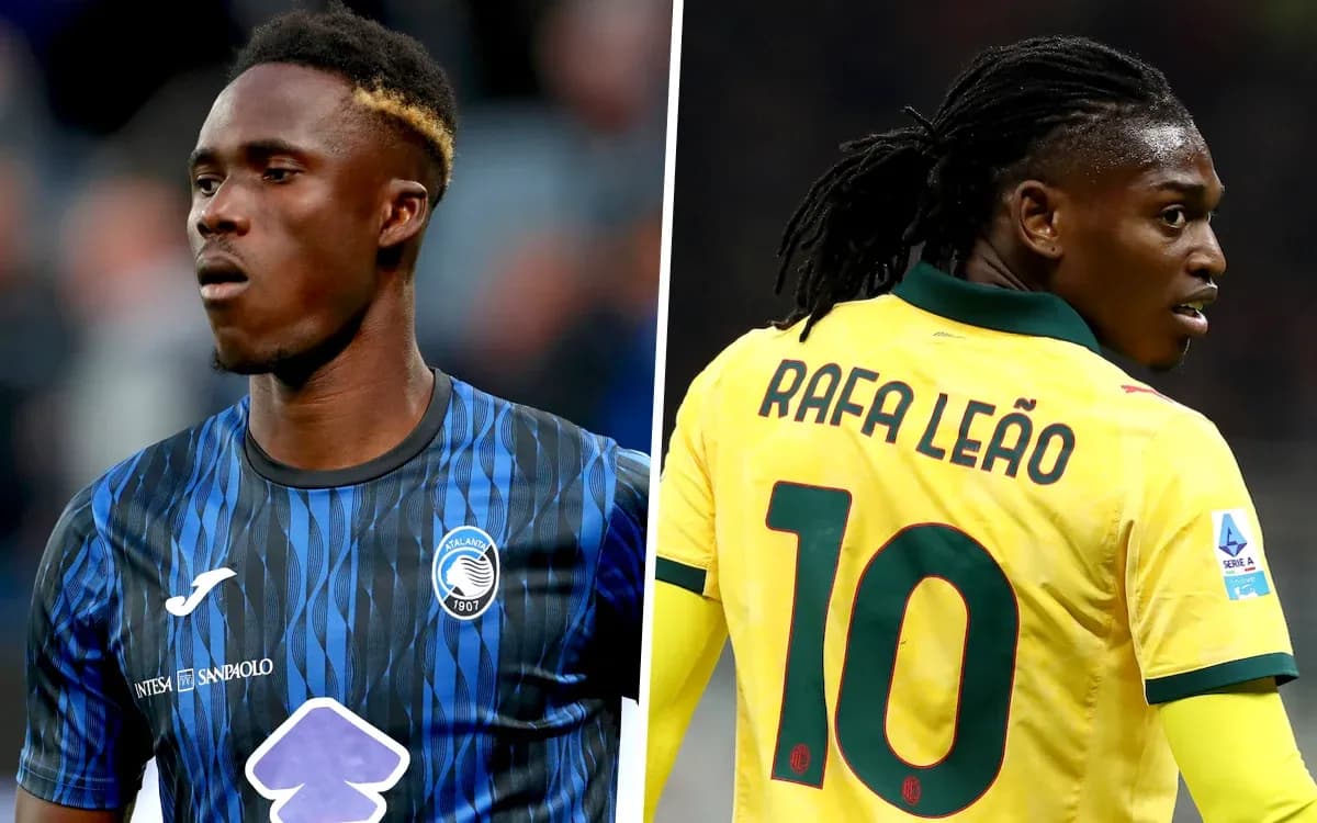 Jugadores de Atalanta y AC Milan en el partido