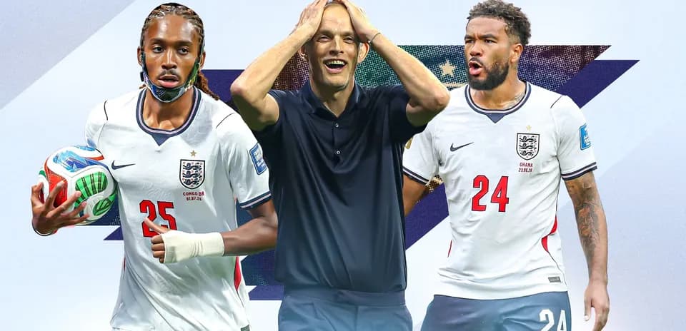 Jugadores de Inglaterra y entrenador en acción