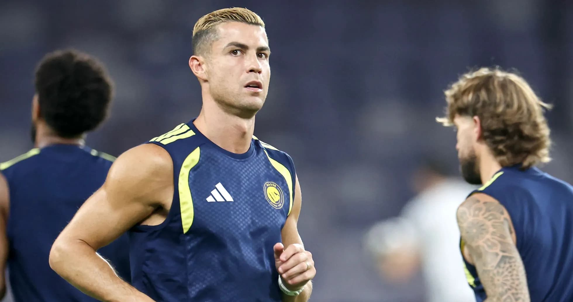 Cristiano Ronaldo entrenando con su equipo