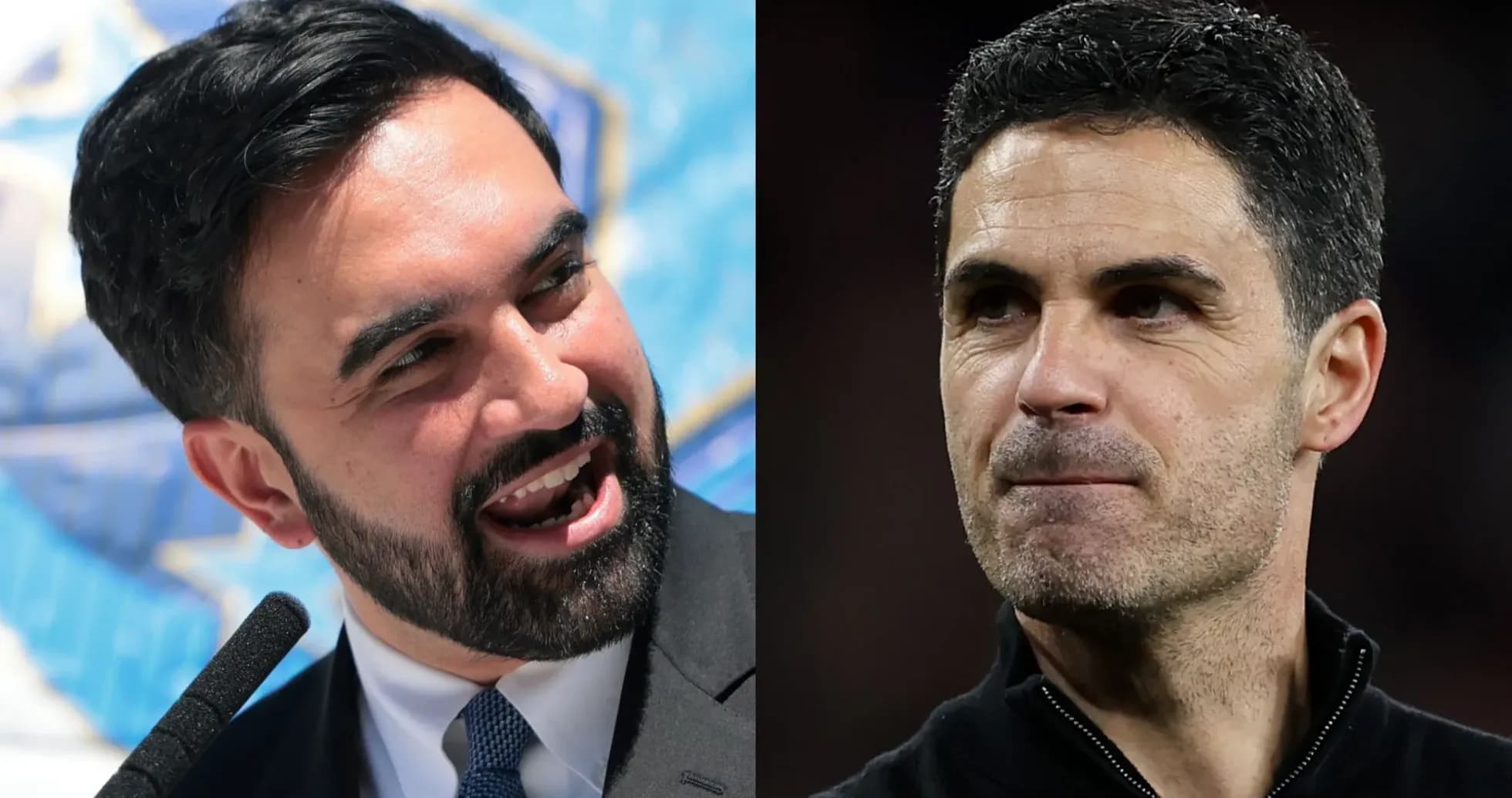 Dos hombres hablando en un evento deportivo