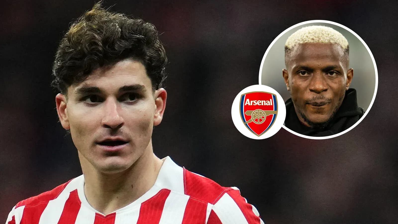 Jugador de Arsenal con camiseta a rayas rojas y blancas