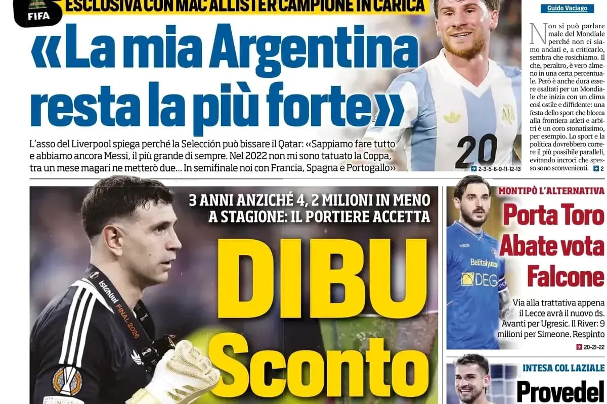 Titulares de prensa sobre Argentina y jugadores destacados