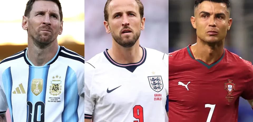 Messi, Kane y Ronaldo en retratos individuales