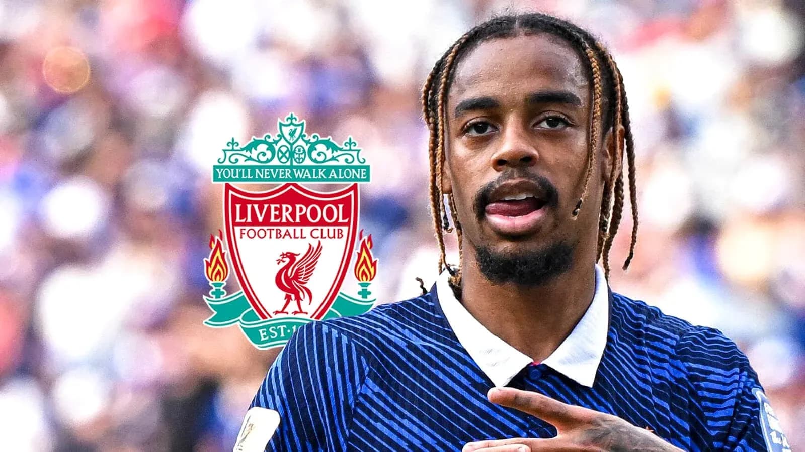 Jugador de Liverpool FC señalando durante el partido