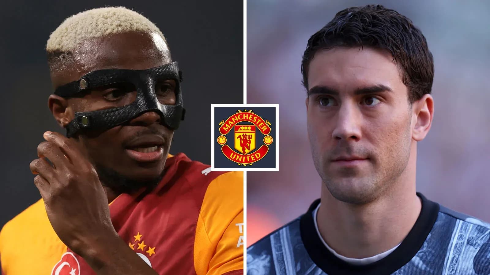 Jugadores de fútbol en acción con logotipo de Manchester United