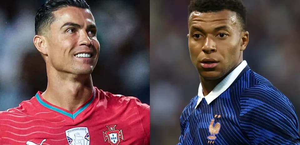 Cristiano Ronaldo y Kylian Mbappé en uniforme