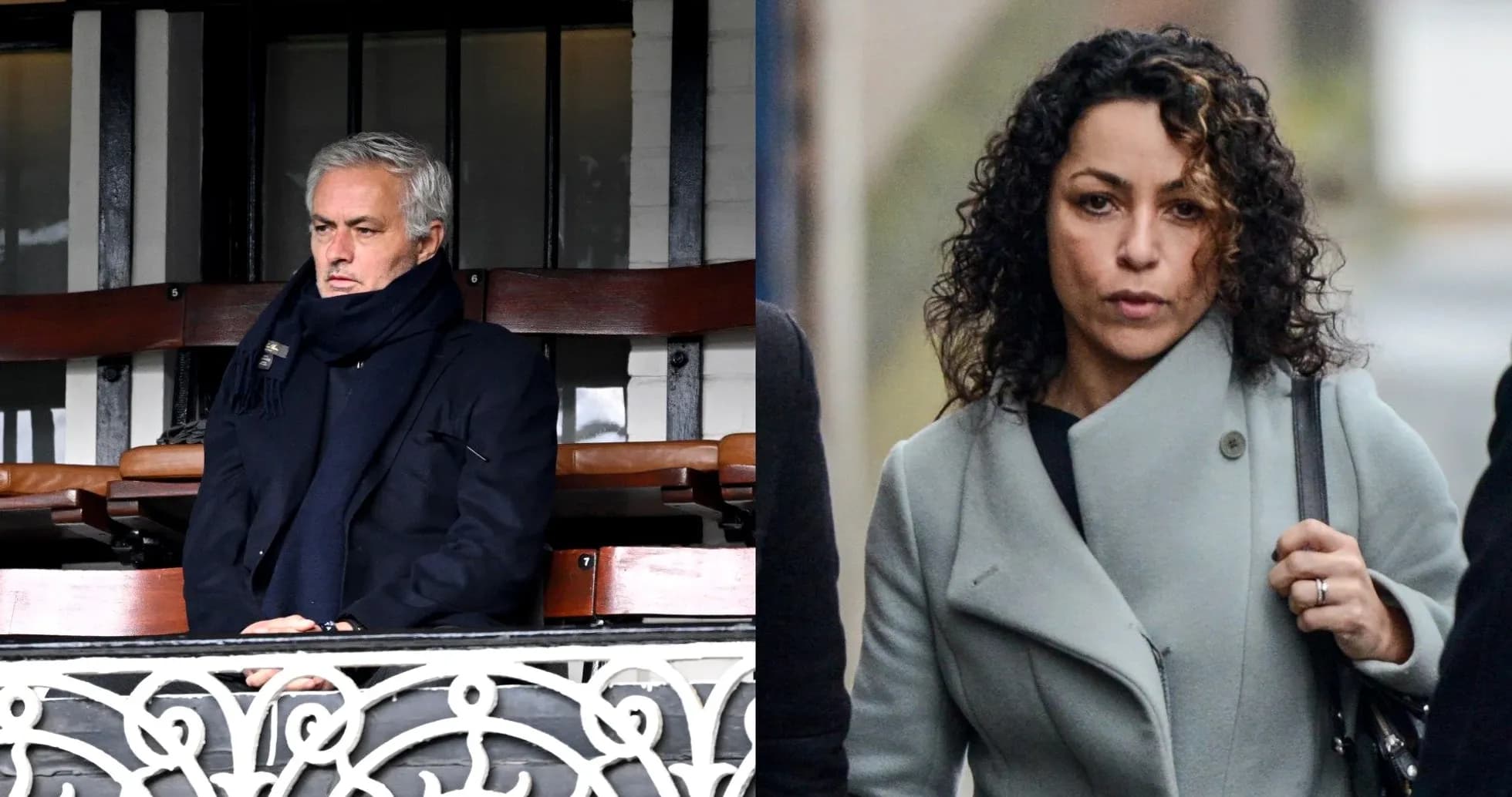 Jose Mourinho sentado en un palco junto a mujer