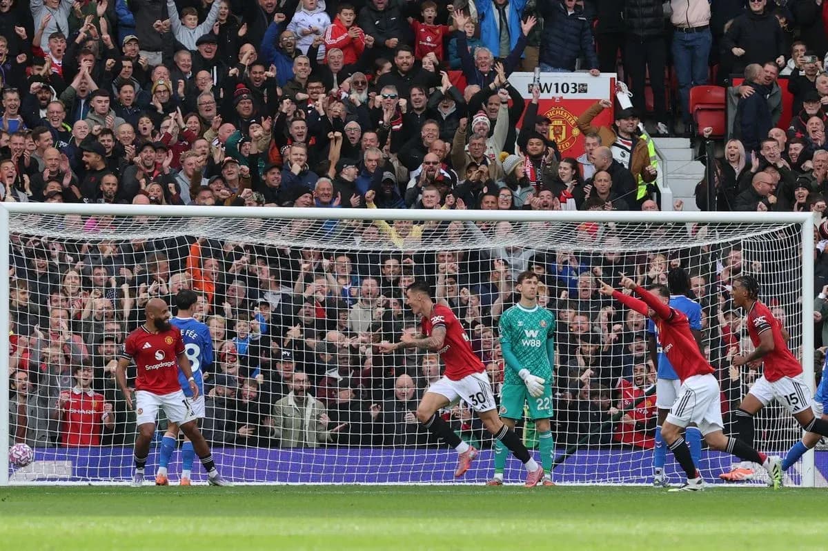 Celebración de los jugadores del Manchester United