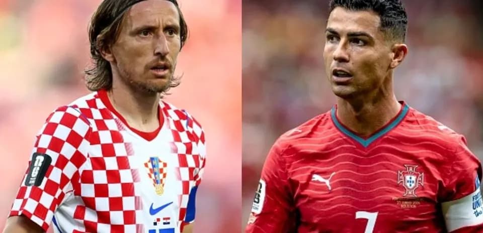 Modric y Ronaldo en el partido de fútbol