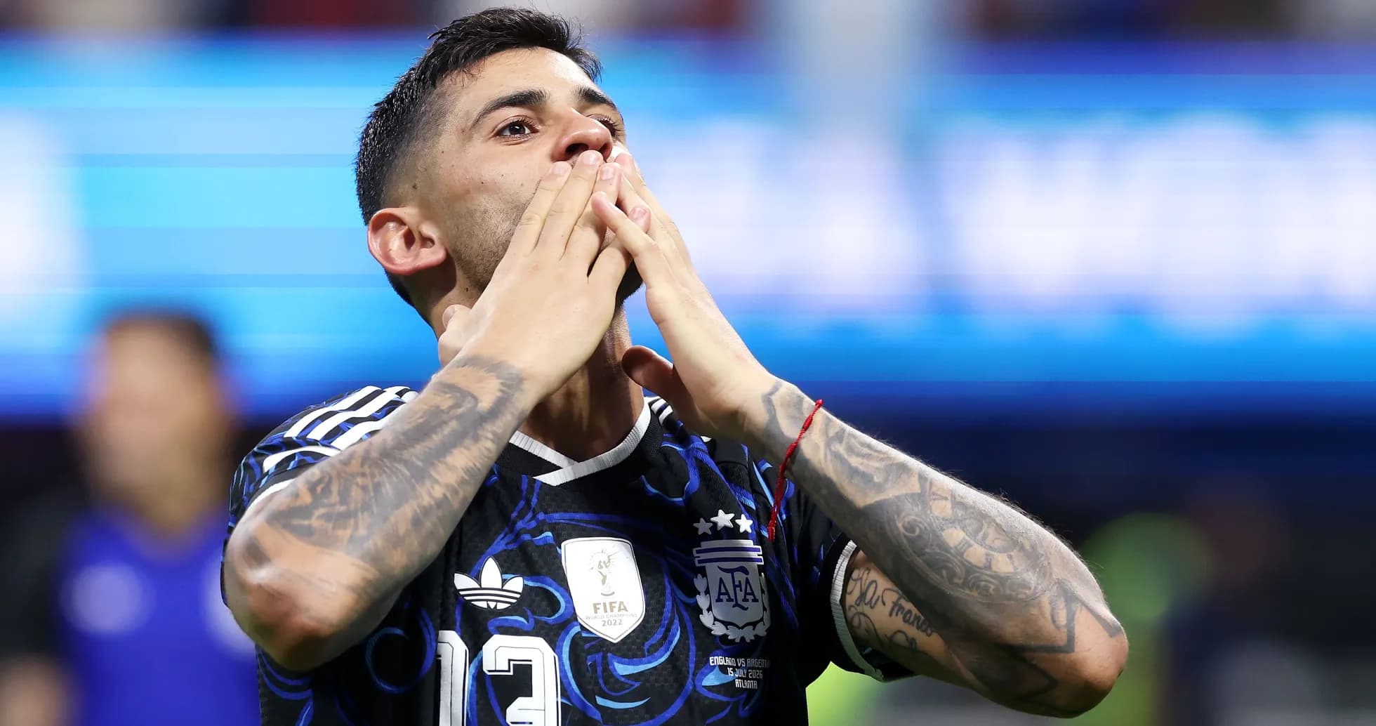 Jugador argentino celebrando después del partido
