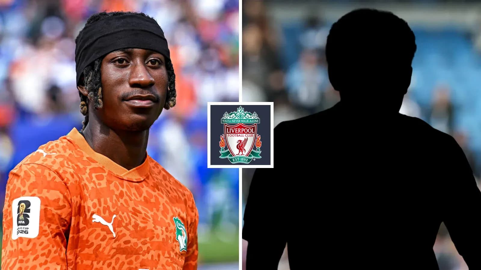 Jugador de fútbol con camiseta naranja y logo de Liverpool
