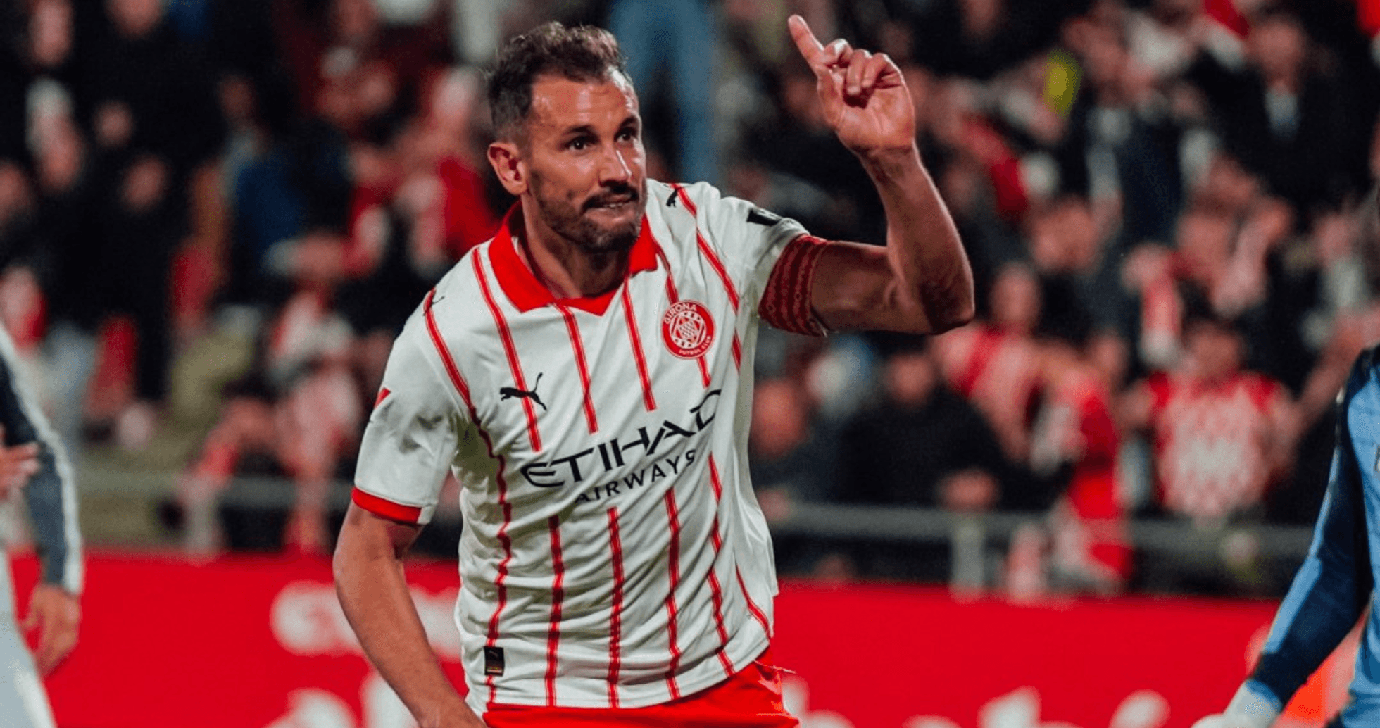 Jugador de Girona celebrando un gol